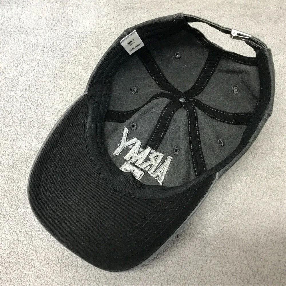 US Army Ball Cap Hat Gray Embroidered Adjustable Cotton